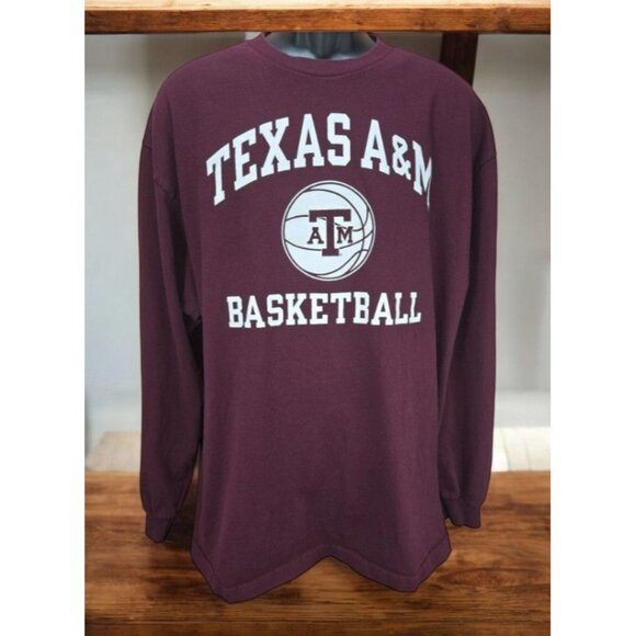 Texas A&M Basketball Long Sleeve T-Shirt XL Maroon TCX - Picture 1 of 5